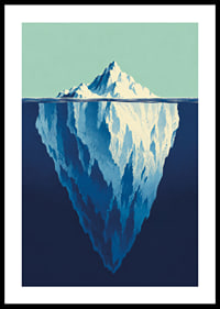 A stylized iceberg poster that captures the depths of the ocean and Arctic stillness.-0