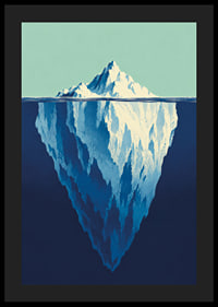 A stylized iceberg poster that captures the depths of the ocean and Arctic stillness.-4