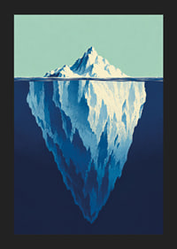 A stylized iceberg poster that captures the depths of the ocean and Arctic stillness.-5