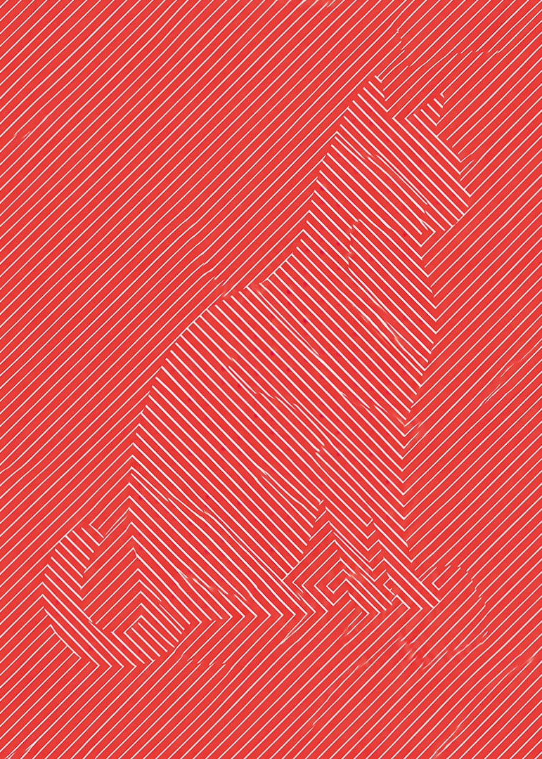 A red graphic sneaker with white lines with an energetic, modern feel.-12