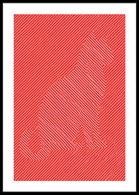 A red graphic sneaker with white lines with an energetic, modern feel.-0