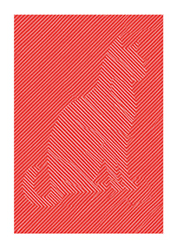 A red graphic sneaker with white lines with an energetic, modern feel.-1