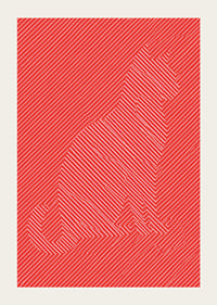 A red graphic sneaker with white lines with an energetic, modern feel.-3