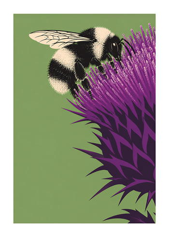 Poster Thistle Bee