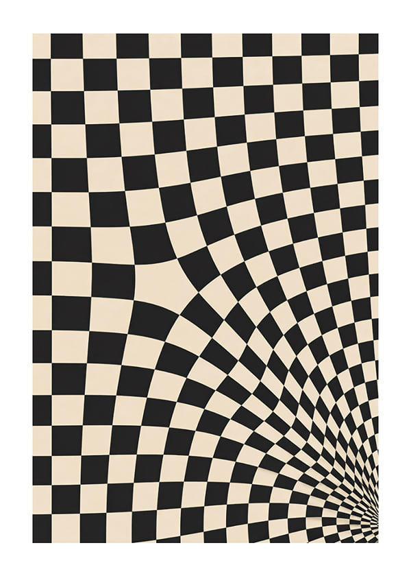 Poster Chessboard Swirl