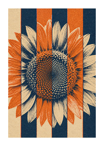 Poster Retro Sunflower Stripes