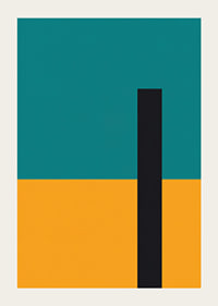 Strict color fields in turquoise, golden yellow and black create modern balance.-3