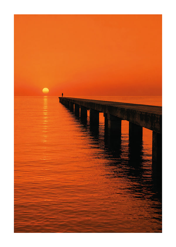 Affiche Amber Pier Sunset