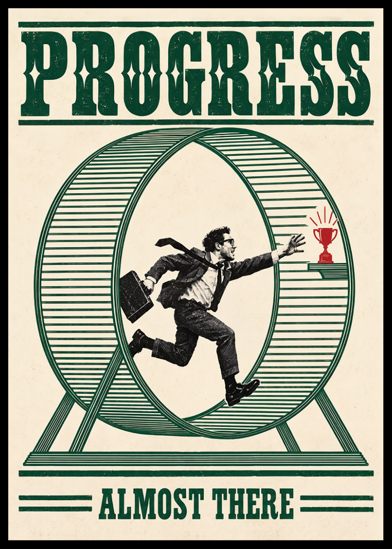 Retro-inspired poster about determination, speed and the path to success.-12