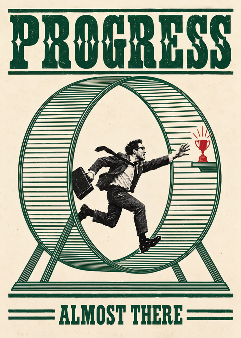 Retro-inspired poster about determination, speed and the path to success.-12