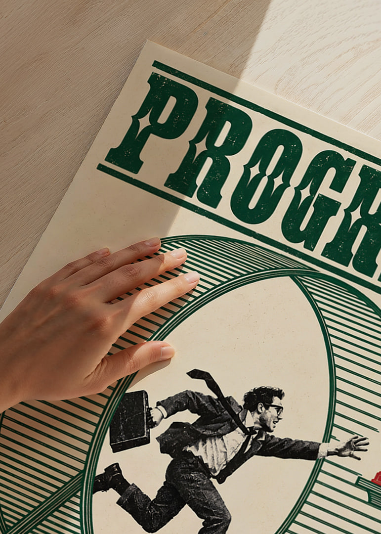 Retro-inspired poster about determination, speed and the path to success.-12