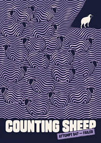 Graphic flock of sheep in wavy lines with a humorous wink to sleepless nights.-7