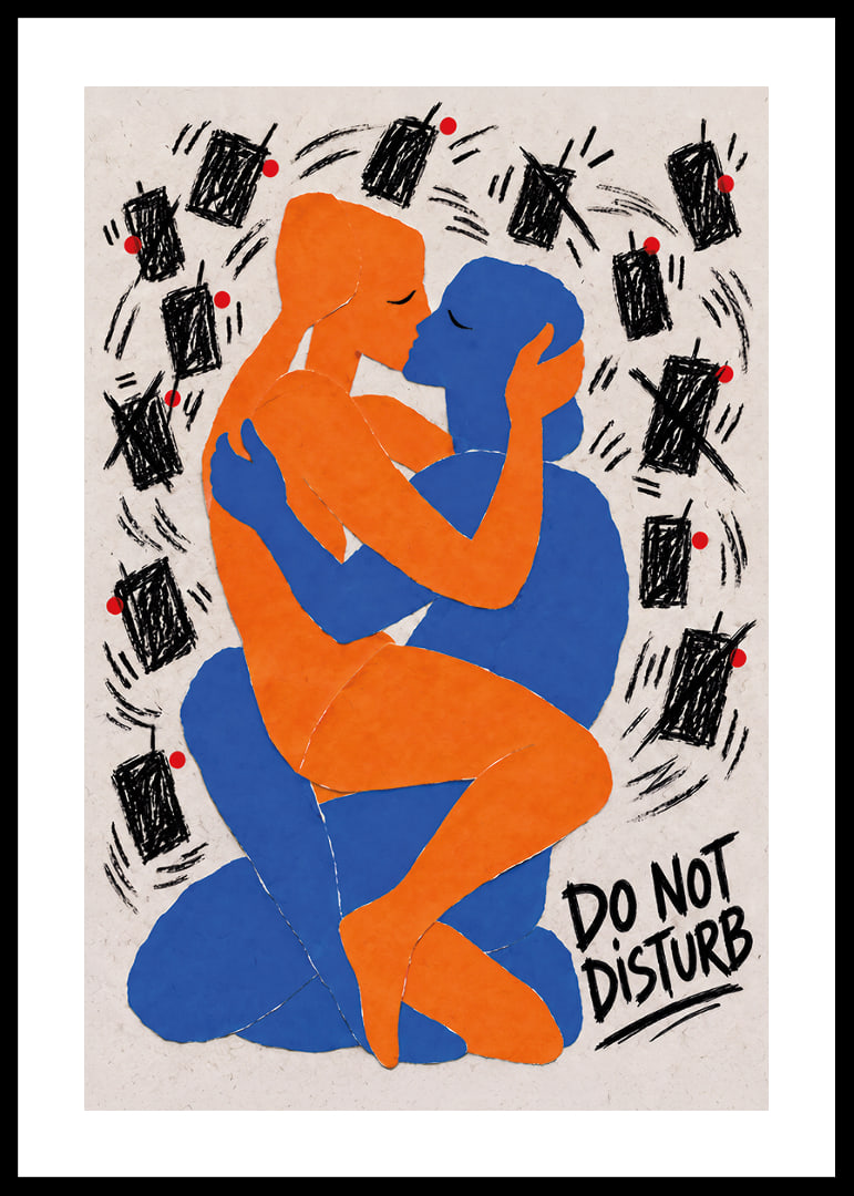 Graphic poster about closeness and calm amidst the digital noise.-12
