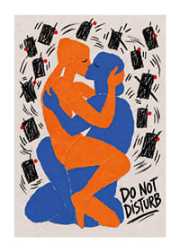 Graphic poster about closeness and calm amidst the digital noise.-1