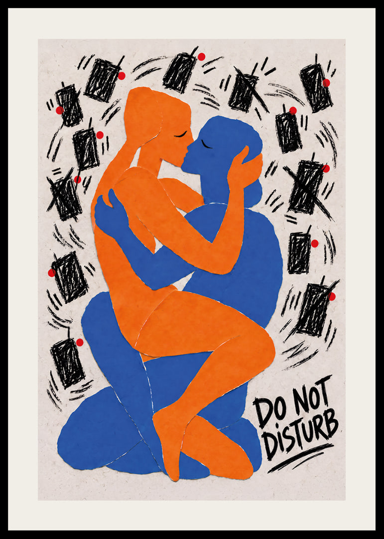 Graphic poster about closeness and calm amidst the digital noise.-12