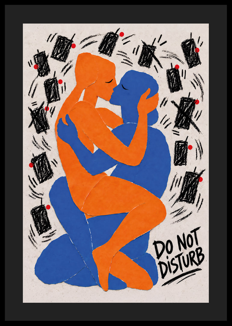 Graphic poster about closeness and calm amidst the digital noise.-12