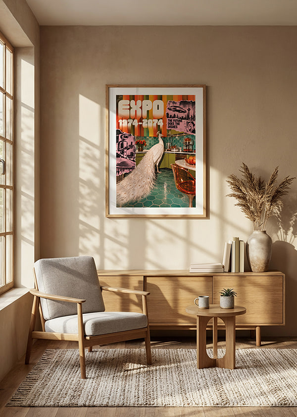 Poster Retro Future Peacock crossfade