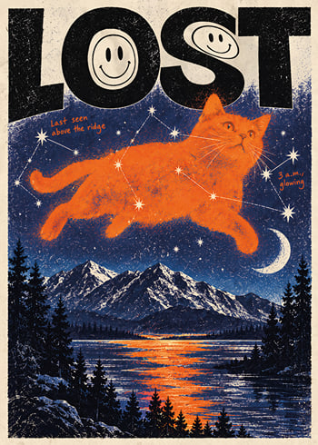 Affiche Lost Cat Above the Ridge