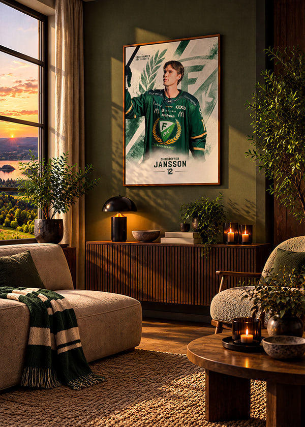 Poster Christoffer Jansson #12 Färjestad BK 2026/2027 crossfade