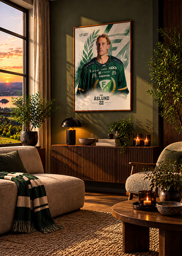 Poster Per Åslund #22 Färjestad BK 2026/2027 crossfade