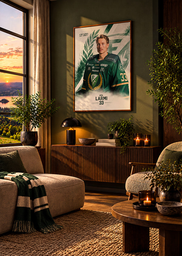 Poster Emil Larmi #33 Färjestad BK 2026/2027 crossfade