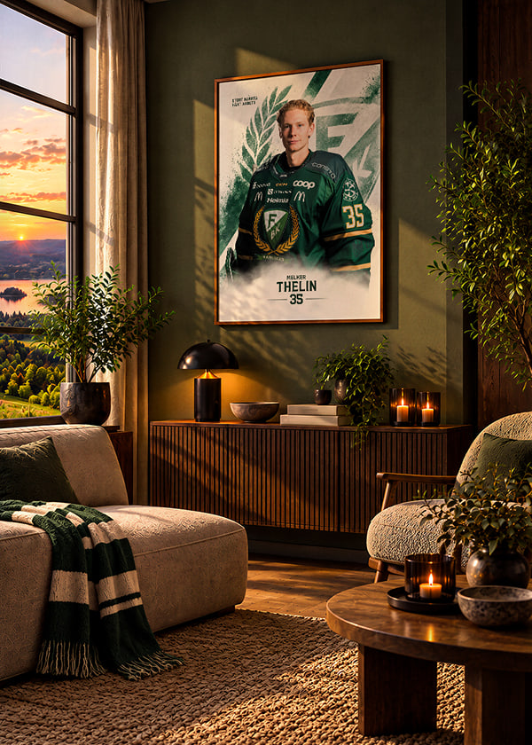 Poster Melker Thelin #35 Färjestad BK 2026/2027 crossfade