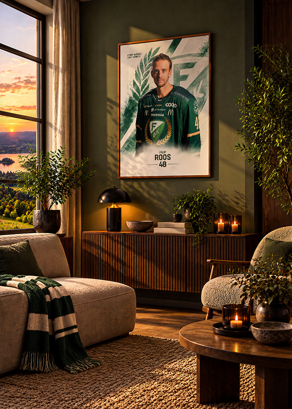 Poster Filip Roos #48 Färjestad BK 2026/2027 crossfade