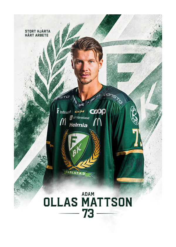 Poster Adam Ollas Mattsson #73 Färjestad BK 2026/2027