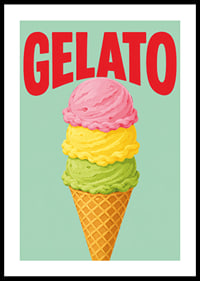 Buntes Eis in drei Geschmacksrichtungen verleiht der Wand eine verspielte Sommeratmosphäre.-0