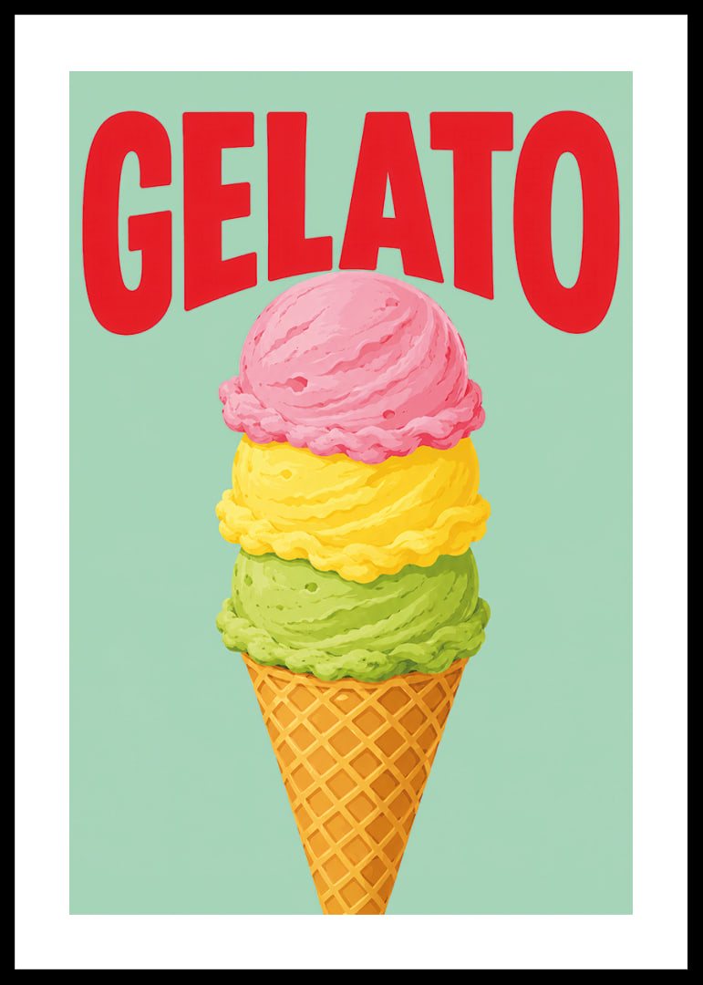 Buntes Eis in drei Geschmacksrichtungen verleiht der Wand eine verspielte Sommeratmosphäre.-12