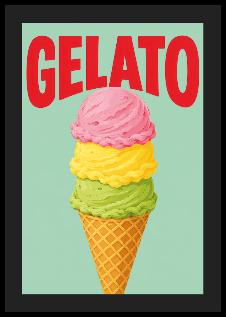 Buntes Eis in drei Geschmacksrichtungen verleiht der Wand eine verspielte Sommeratmosphäre.-12