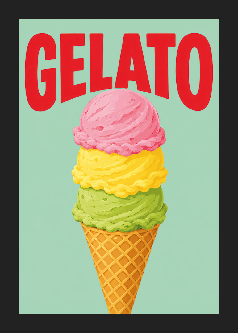 Buntes Eis in drei Geschmacksrichtungen verleiht der Wand eine verspielte Sommeratmosphäre.-12