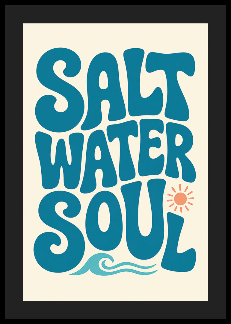 Retro-inspirierte Typografie mit Meereswellen und Sonne in ruhigen Küstentönen.-12
