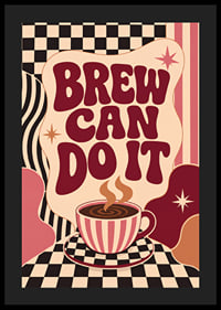Kaffeeposter im Retro-Stil mit verspielter Typografie und warmen Farben.-4