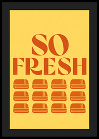 Grafisch retro design met tekst en opgevouwen handdoeken in warme oranje en gele tinten.-4