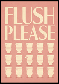 Poster met retro-typografie en een humoristische herinnering voor op het toilet.-6
