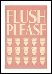 Poster met retro-typografie en een humoristische herinnering voor op het toilet.-0
