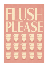 Poster met retro-typografie en een humoristische herinnering voor op het toilet.-1