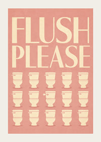 Poster met retro-typografie en een humoristische herinnering voor op het toilet.-3