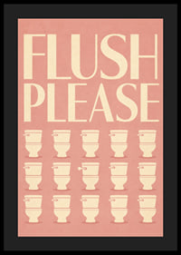 Poster met retro-typografie en een humoristische herinnering voor op het toilet.-4