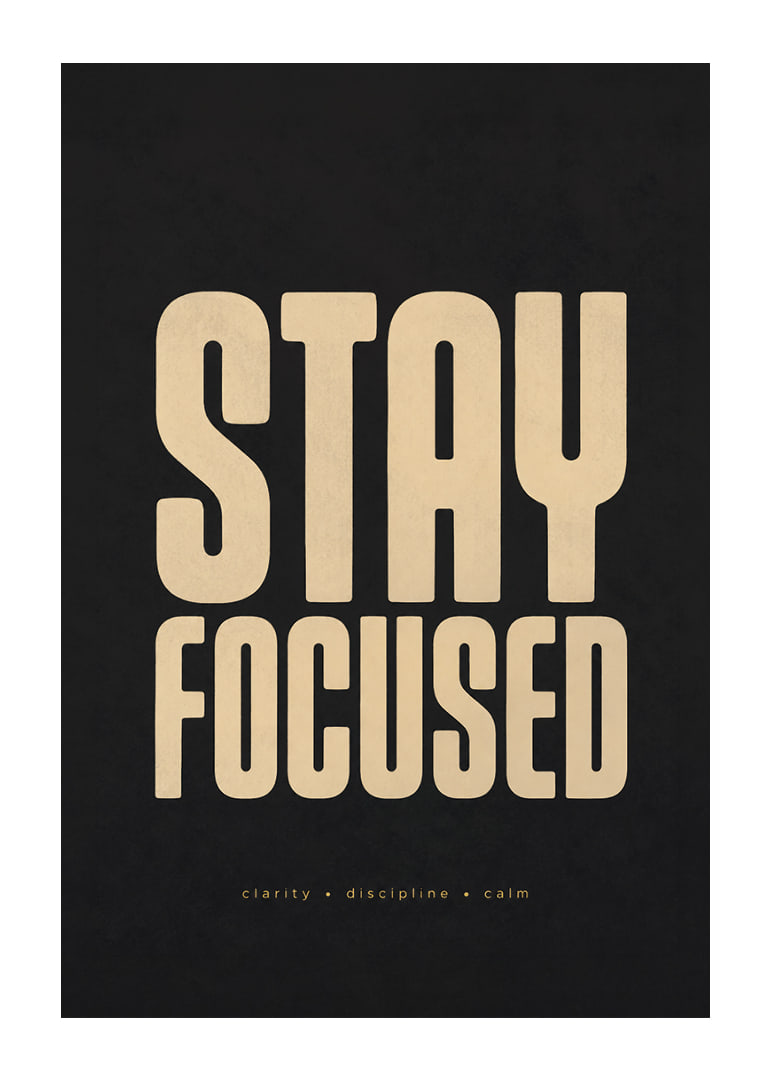Krachtige typografie met boodschappen van focus, helderheid, discipline en rust.-12