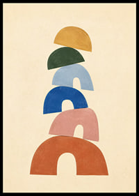 Des arcs doux et colorés dans une composition abstraite équilibrée.-6