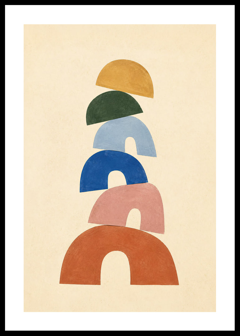 Des arcs doux et colorés dans une composition abstraite équilibrée.-12
