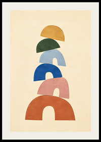 Des arcs doux et colorés dans une composition abstraite équilibrée.-2