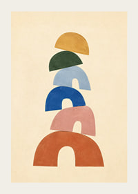 Des arcs doux et colorés dans une composition abstraite équilibrée.-3