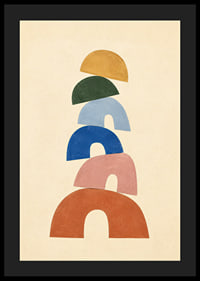 Des arcs doux et colorés dans une composition abstraite équilibrée.-4