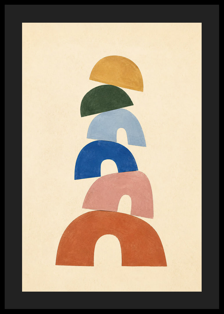 Des arcs doux et colorés dans une composition abstraite équilibrée.-12