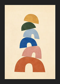 Des arcs doux et colorés dans une composition abstraite équilibrée.-5