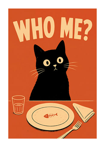 Poster Dinner Guest Cat