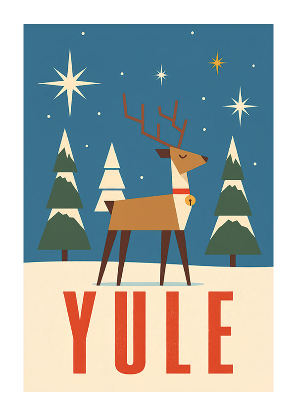 Póster Yule Reindeer